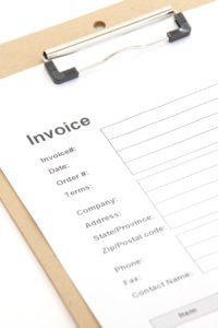 Invoice Document on a Clipboard